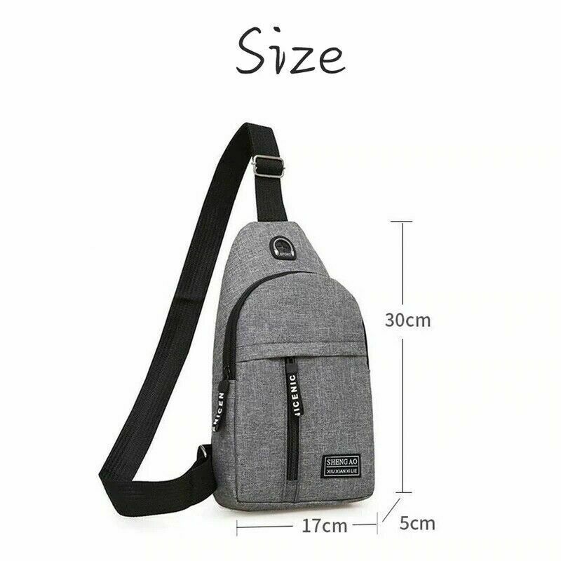 Grey Tactical Chest Bag with Zipper Compartments