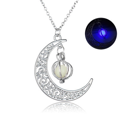 Luminous Crescent Moon Pendant