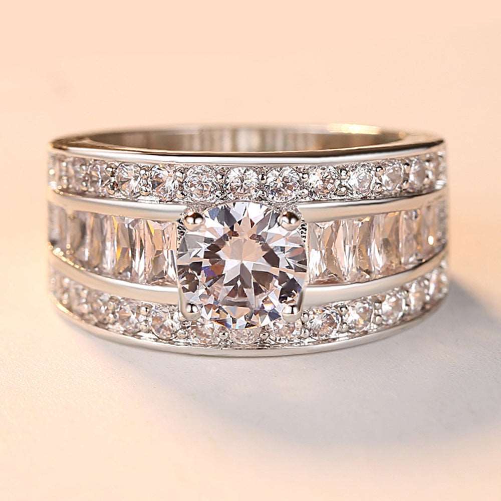 Luxurious Diamond Ring with Crystal Accents