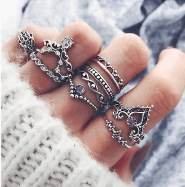 Bohemian Gothic Ring Set