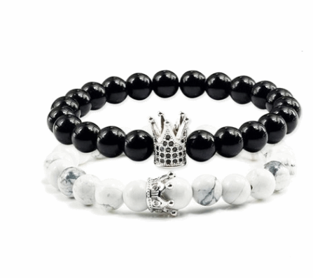 Beaded Bracelets Charms - Crown and Skull