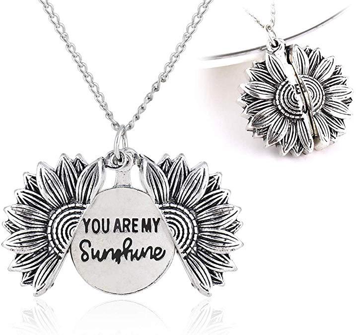 You Are My Sunshine Sunflower Necklace Women