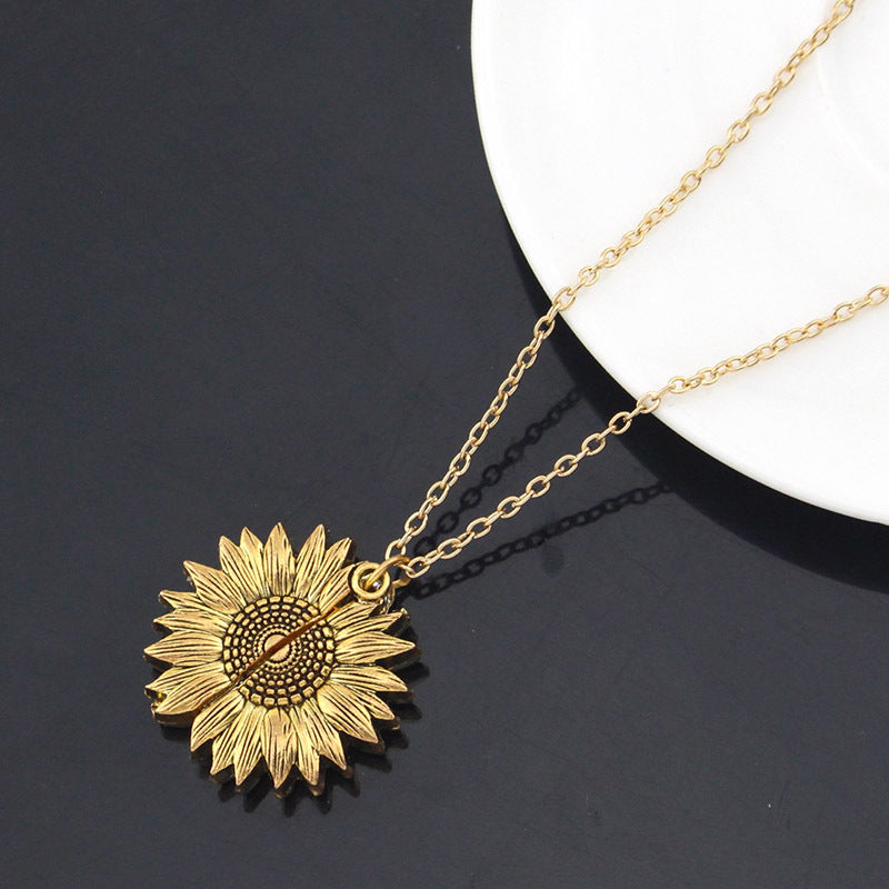 You Are My Sunshine Sunflower Necklace Women