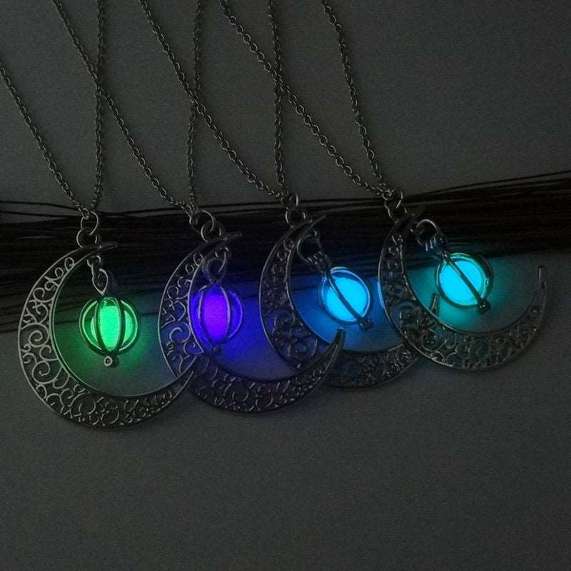 Luminous Crescent Moon Pendant