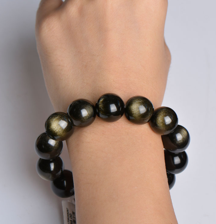 Pulsera de obsidiana natural para mujer