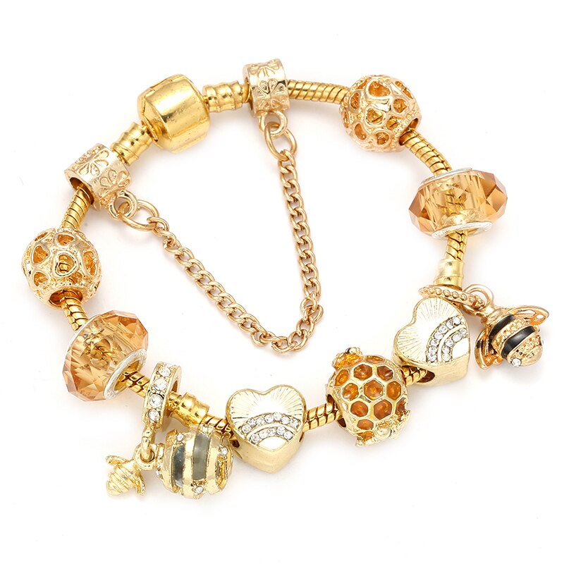 Bracelet de mode abeille dorée