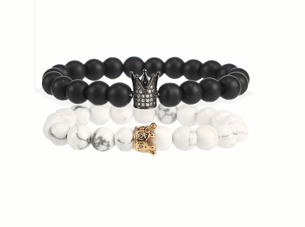 Beaded Bracelets Charms - Crown and Skull