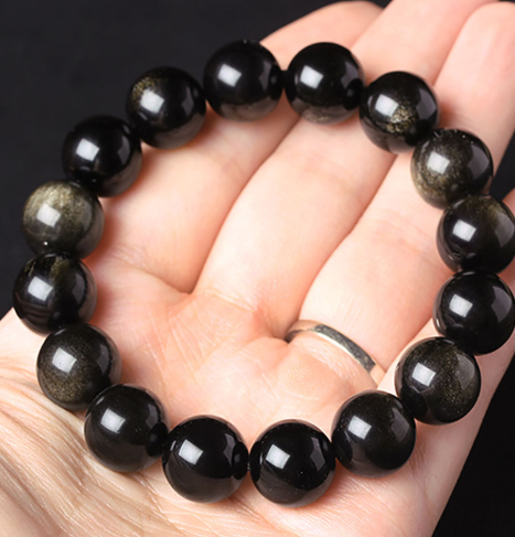 Pulsera de obsidiana natural para mujer