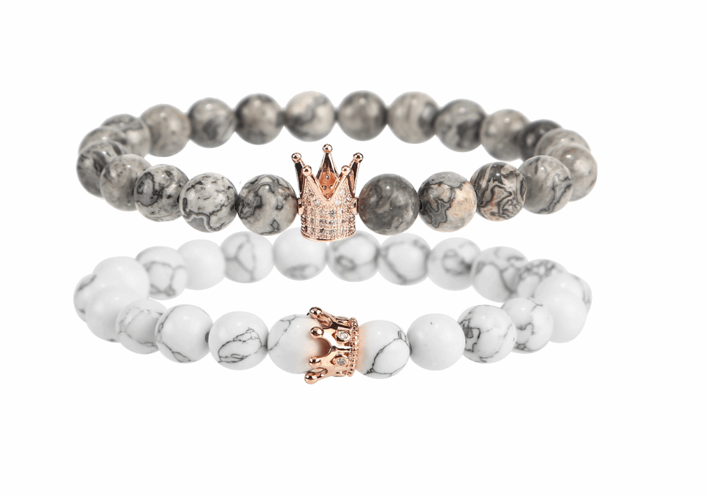 Beaded Bracelets Charms - Crown and Skull