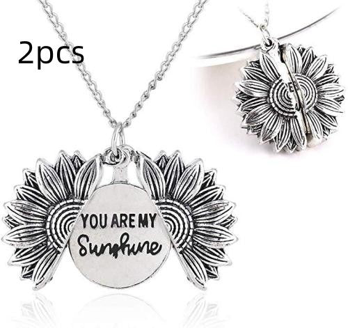 You Are My Sunshine Sunflower Necklace Women