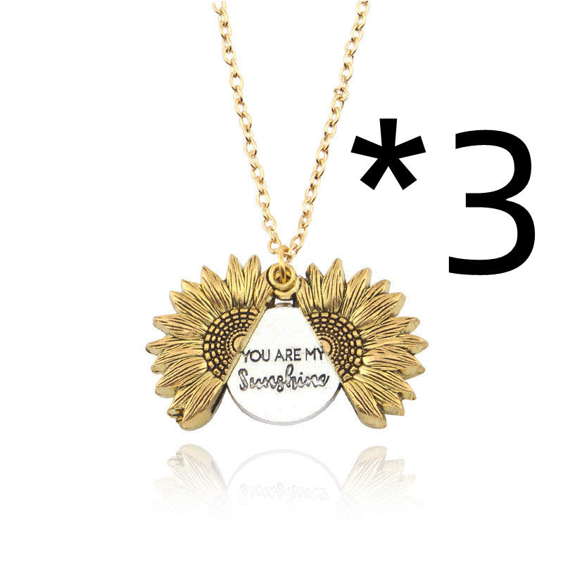 You Are My Sunshine Sunflower Necklace Women