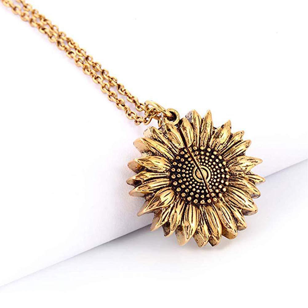 You Are My Sunshine Sunflower Necklace Women