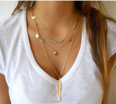 Double-layer Triangle Necklace Multi-layer Clavicle Chain