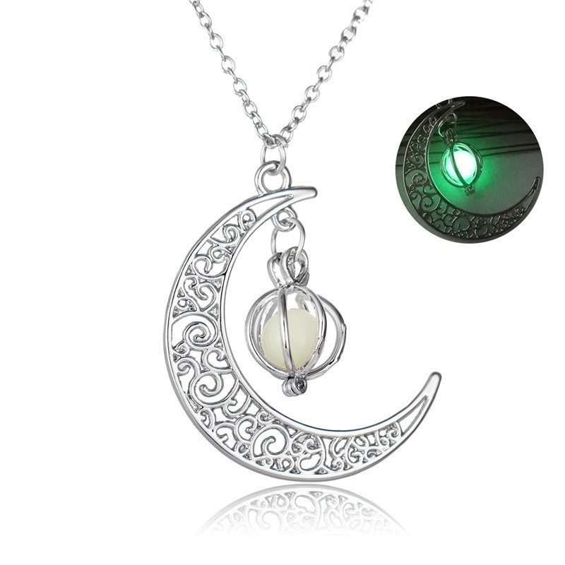 Luminous Crescent Moon Pendant