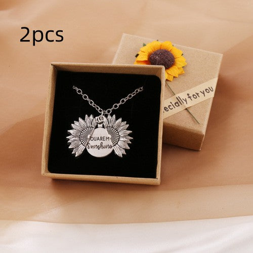 You Are My Sunshine Sunflower Necklace Women