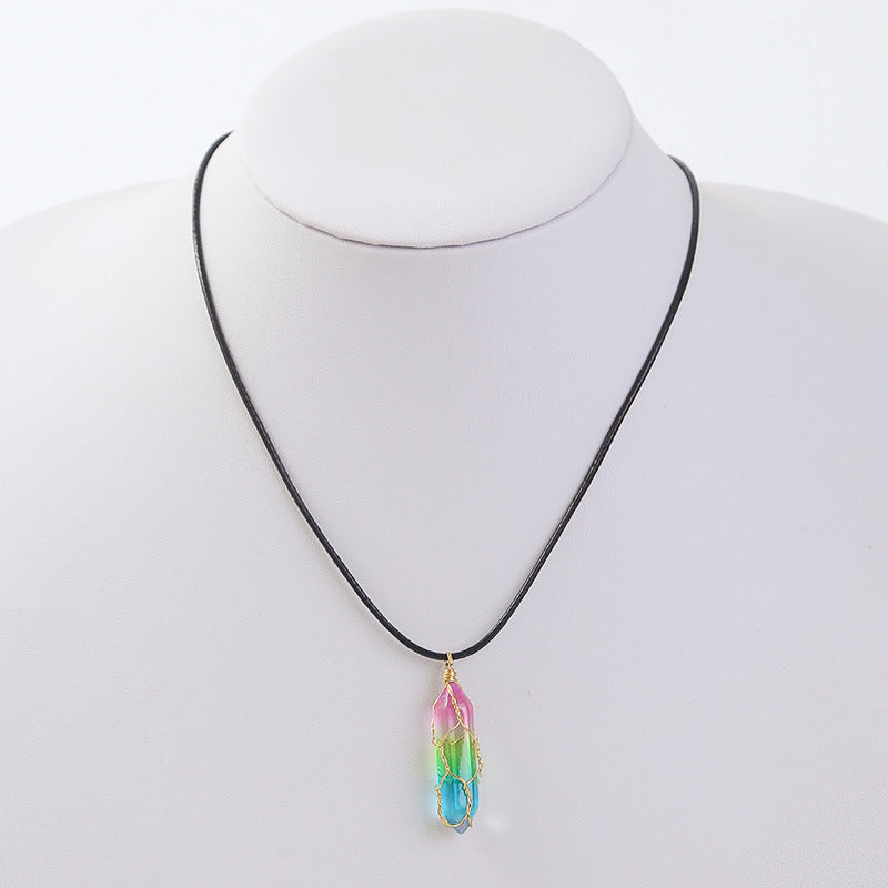 Women's Transparent Geometric Diamond Crystal Necklace