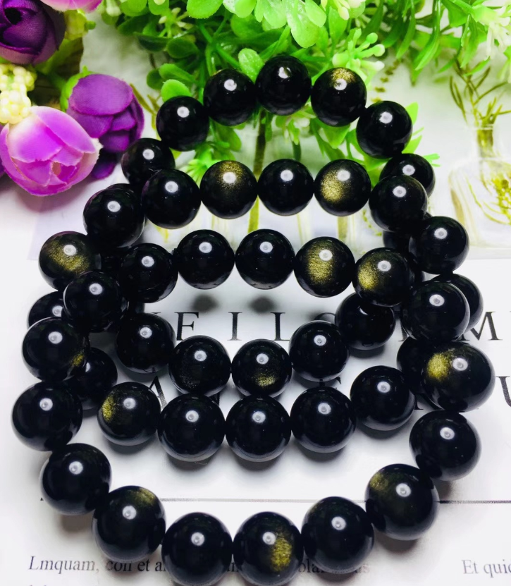 Bracelet obsidienne naturelle pour femme