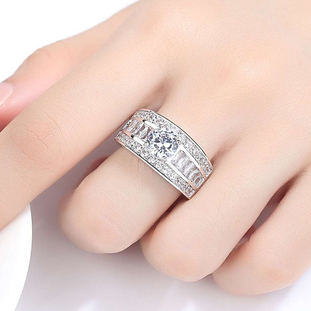 Luxurious Diamond Ring with Crystal Accents