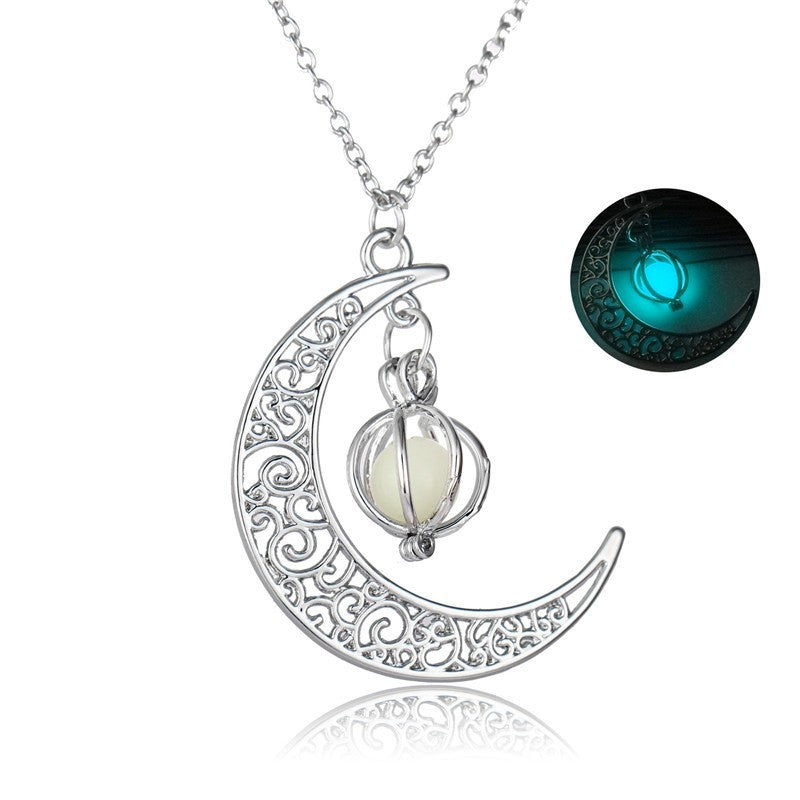 Luminous Crescent Moon Pendant