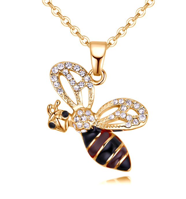 Collier de bijoux d'été, pendentif abeille clouté