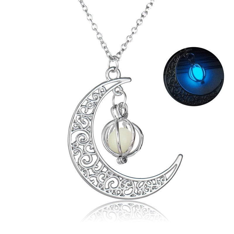 Luminous Crescent Moon Pendant