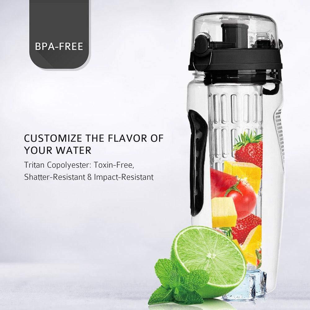 Botella de agua con infusor de frutas 1000 ml sin BPA