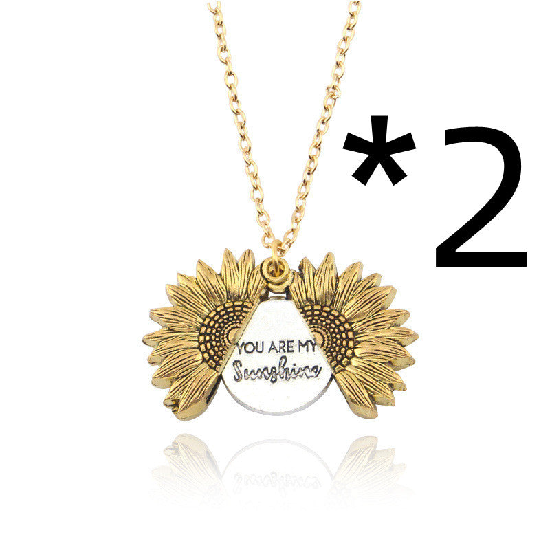 You Are My Sunshine Sunflower Necklace Women