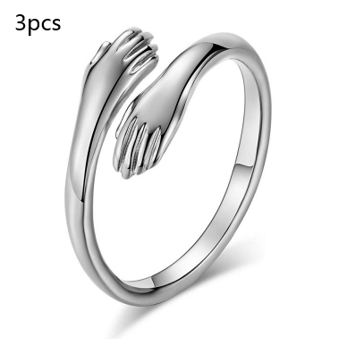 Embracing Hands Ring Adjustable