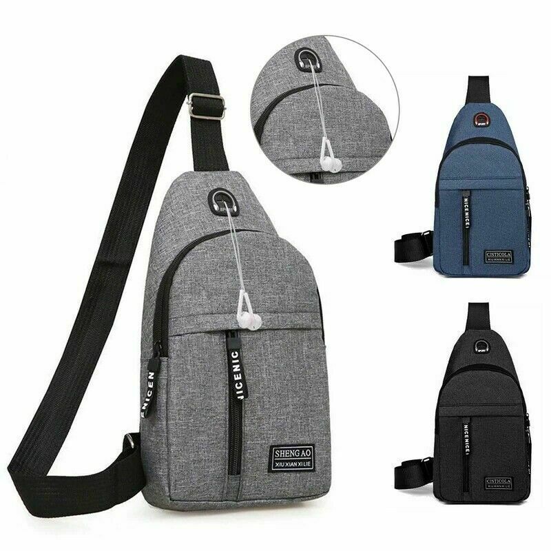 Grey Tactical Chest Bag with Zipper Compartments