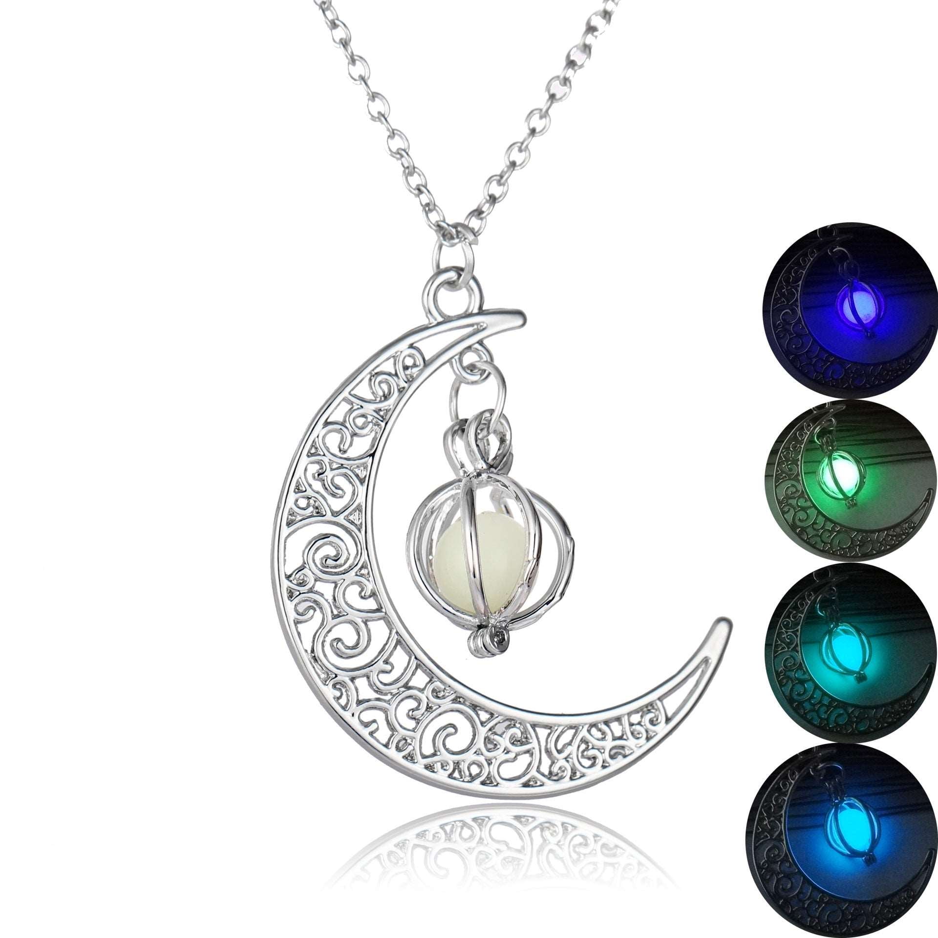 Luminous Crescent Moon Pendant