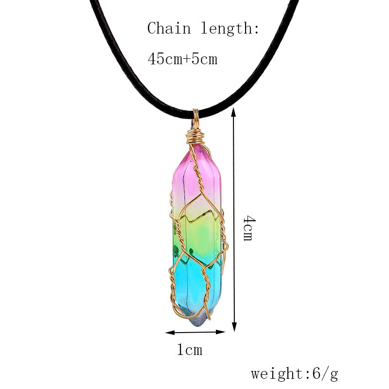 Collier en cristal de diamant géométrique transparent pour femmes